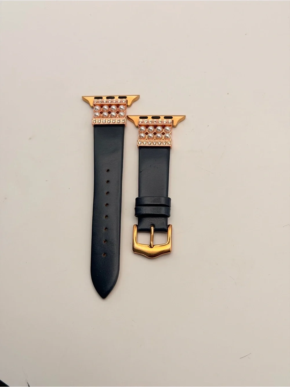 Apple Watch Leather & Gold + pearls, Excellent, 38/40/41mm